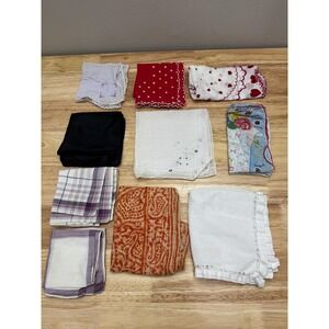 10 Vintage Ladies Handkerchiefs